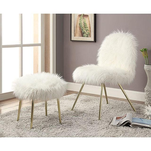 Caoimhe White/Gold Ottoman - Big's Furniture (NV) - Multi Location