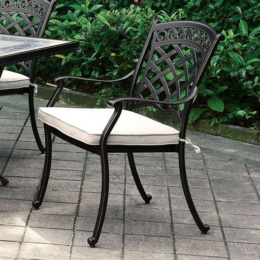 Charissa Antique Black/Beige Arm Chair (4/CTN) - Big's Furniture (NV) - Multi Location