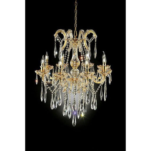 Christiana Gold 35"H Ceiling Lamp Gold, Hanging Crystal - Big's Furniture (NV) - Multi Location