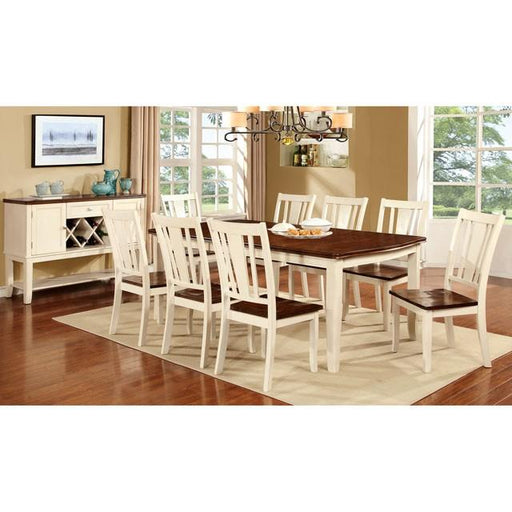 DOVER Vintage White/Cherry Dining Table w/ 18" Leaf - Big's Furniture (NV) - Multi Location