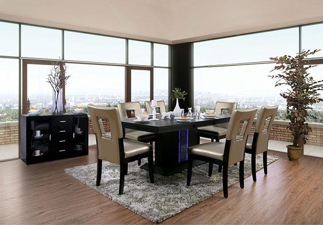 Evangeline Black/Beige Dining Table - Big's Furniture (NV) - Multi Location