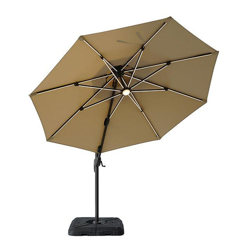 Fera 10 Ft Round Umbrella w/ LED Bulb + 37" Large Base - Big's Furniture (NV) - Multi Location