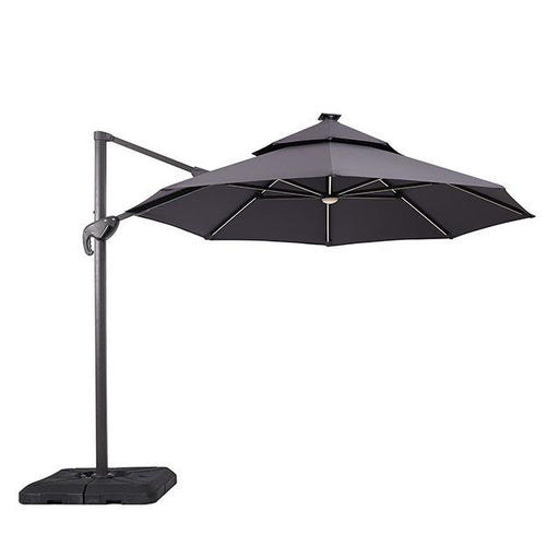 Fera 10 Ft Round Umbrella w/ LED Bulb + 37" Large Base - Big's Furniture (NV) - Multi Location