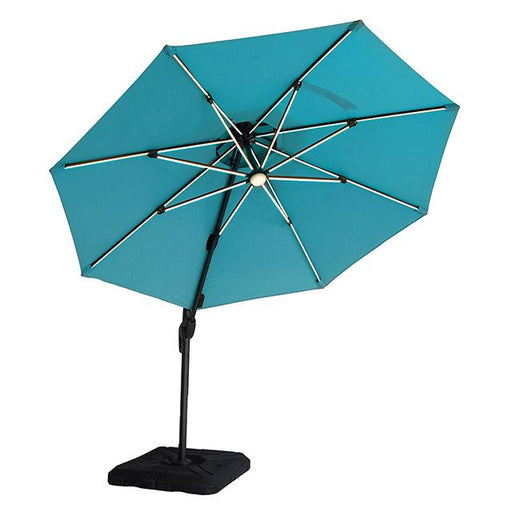 Fera 10 Ft Round Umbrella w/ LED Bulb + 37" Large Base - Big's Furniture (NV) - Multi Location