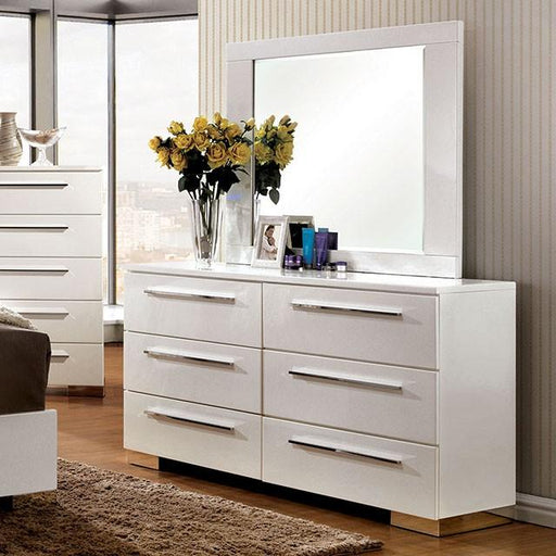 CLEMENTINE Glossy White Mirror - Big's Furniture (NV) - Multi Location