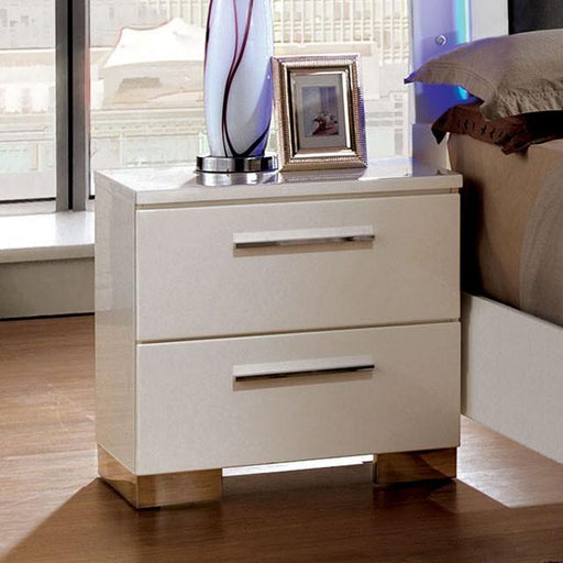 CLEMENTINE Glossy White Night Stand - Big's Furniture (NV) - Multi Location