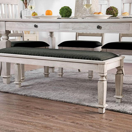Georgia Antique White/Gray Bench - Big's Furniture (NV) - Multi Location