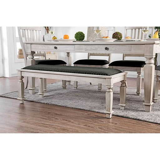 Georgia Antique White/Gray Bench - Big's Furniture (NV) - Multi Location
