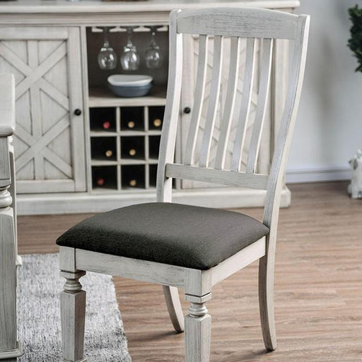 Georgia Antique White/Gray Side Chair (2/CTN) - Big's Furniture (NV) - Multi Location
