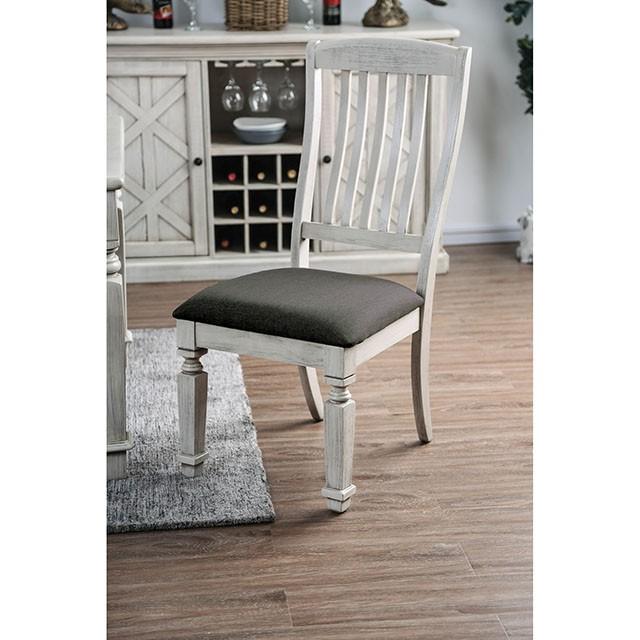 Georgia Antique White/Gray Side Chair (2/CTN) - Big's Furniture (NV) - Multi Location