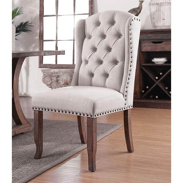 Gianna Rustic Pine/Ivory Wingback Chair (2/CTN) - Big's Furniture (NV) - Multi Location