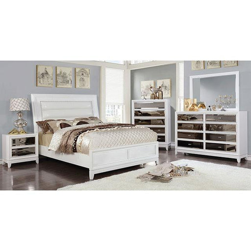 Golva E.King & Queen Bed White & Silver - Big's Furniture (NV) - Multi Location