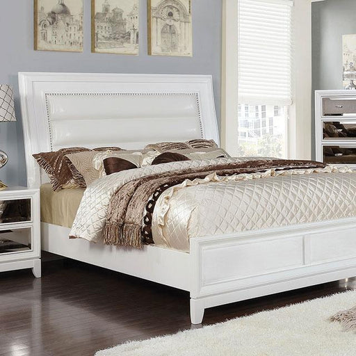 Golva E.King & Queen Bed White & Silver - Big's Furniture (NV) - Multi Location