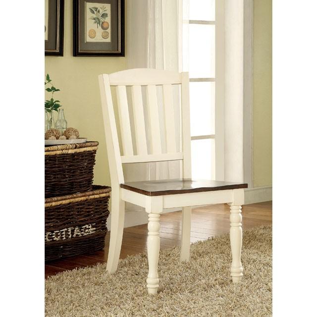 HARRISBURG Vintage White/Dark Oak Side Chair (2/CTN) - Big's Furniture (NV) - Multi Location
