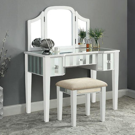 Cyndi White Vanity w/ Stool - Big's Furniture (NV) - Multi Location