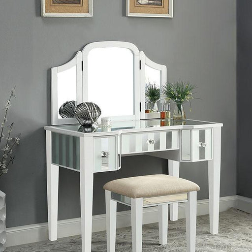 Cyndi White Vanity w/ Stool - Big's Furniture (NV) - Multi Location