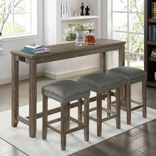CAERLEON 4 Pc. Counter Ht. Table Set, Wire-brushed Gray - Big's Furniture (NV) - Multi Location
