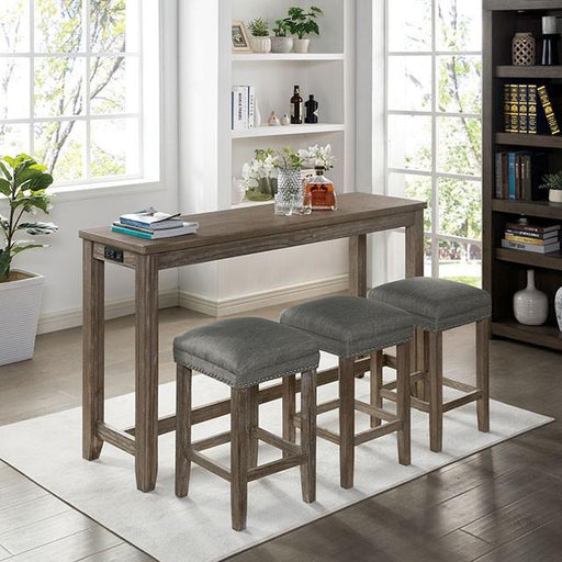 CAERLEON 4 Pc. Counter Ht. Table Set, Wire-brushed Gray - Big's Furniture (NV) - Multi Location