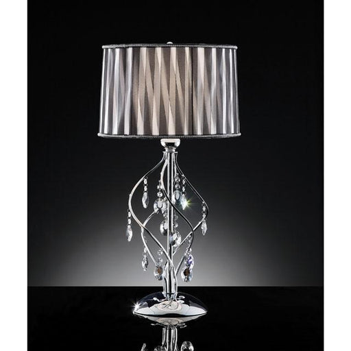 Arya Black/Chrome Table Lamp, Hanging Crystal - Big's Furniture (NV) - Multi Location