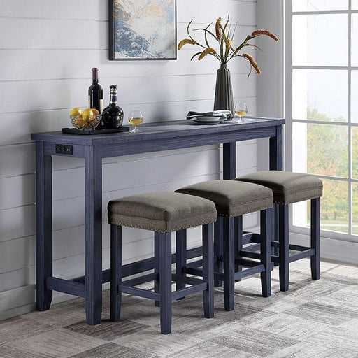 CAERLEON 4 Pc. Counter Ht. Table Set, Blue - Big's Furniture (NV) - Multi Location