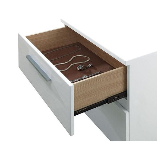 CLEMENTINE Glossy White Night Stand - Big's Furniture (NV) - Multi Location