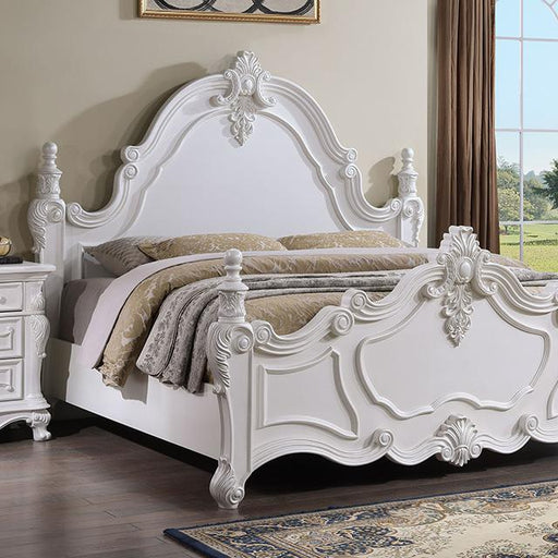 Francione E.King & Queen Bed White & Chrome - Big's Furniture (NV) - Multi Location