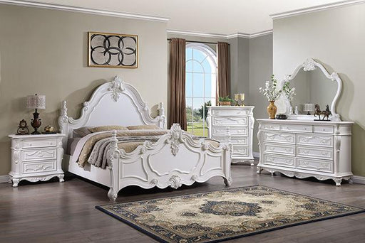 Francione E.King & Queen Bed White & Chrome - Big's Furniture (NV) - Multi Location