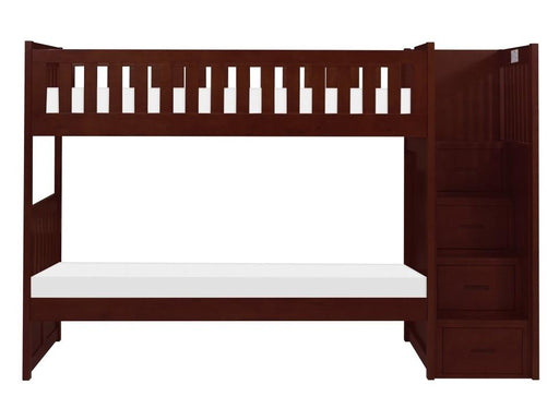 Rowe Bunk Bed w/ Reversible Step Storage in Dark Cherry B2013SBDC-1 - Big's Furniture (NV) - Multi Location