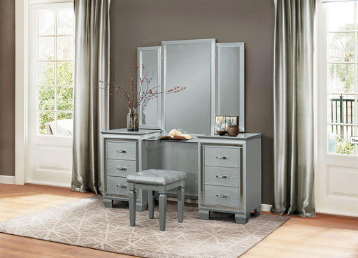 Allura Vanity Dresser with Mirror in Silver 1916-15 - Big's Furniture (NV) - Multi Location