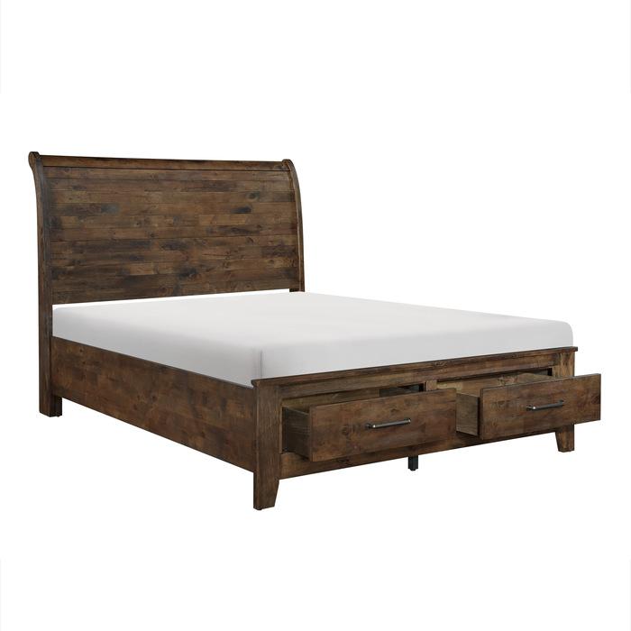 Jerrick (3)California King Sleigh Platform Bed with Footboard Storage - Big's Furniture (NV) - Multi Location