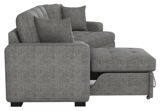 Logansport Left Side 2-Seater with Pull-out Ottoman and 1 Pillow in Gray 9401GRY-2L - Big's Furniture (NV) - Multi Location