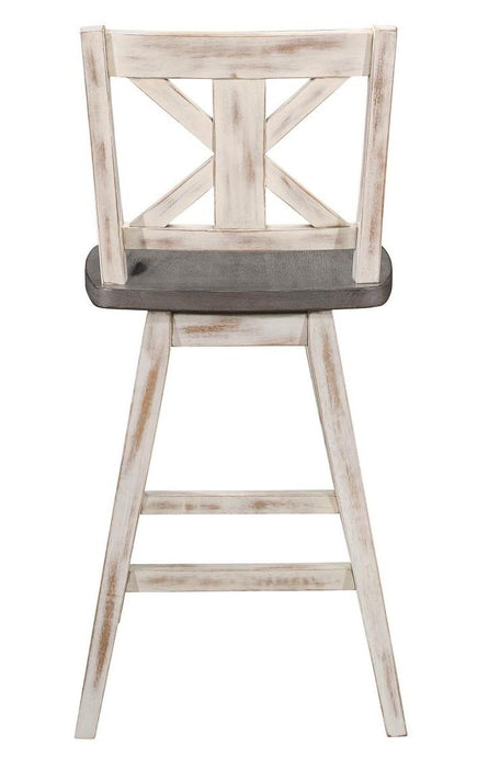 Amsonia Swivel Counter Height Chair in Gray and White (Set of 2) - Big's Furniture (NV) - Multi Location