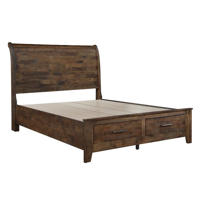 Jerrick (3)California King Sleigh Platform Bed with Footboard Storage - Big's Furniture (NV) - Multi Location