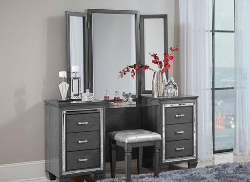 Allura Vanity Dresser with Mirror in Gray 1916GY-15 - Big's Furniture (NV) - Multi Location