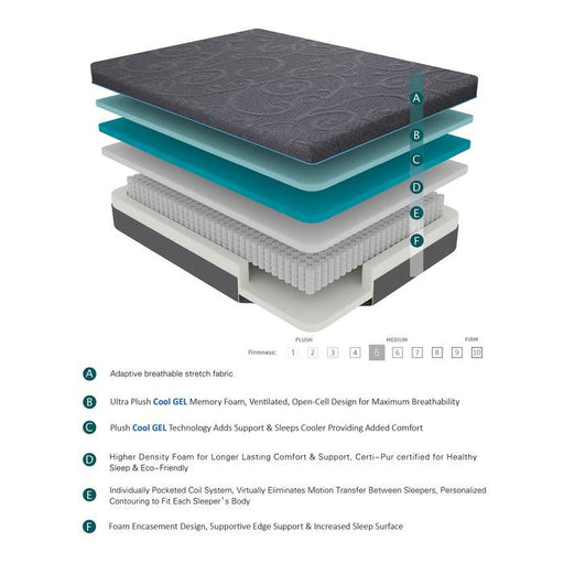 MT-H14EK - 14" Eastern King Gel-Infused Memory Foam Hybrid Mattress - Big's Furniture (NV) - Multi Location