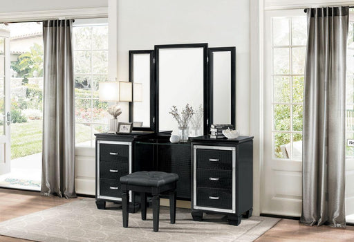 Allura Vanity Dresser with Mirror in Black 1916BK-15 - Big's Furniture (NV) - Multi Location