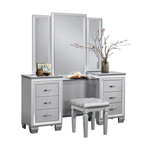 Allura Vanity Dresser with Mirror in Silver 1916-15 - Big's Furniture (NV) - Multi Location