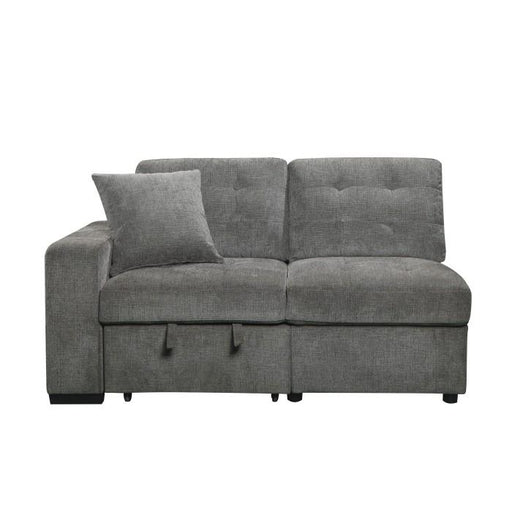 Logansport Left Side 2-Seater with Pull-out Ottoman and 1 Pillow in Gray 9401GRY-2L - Big's Furniture (NV) - Multi Location