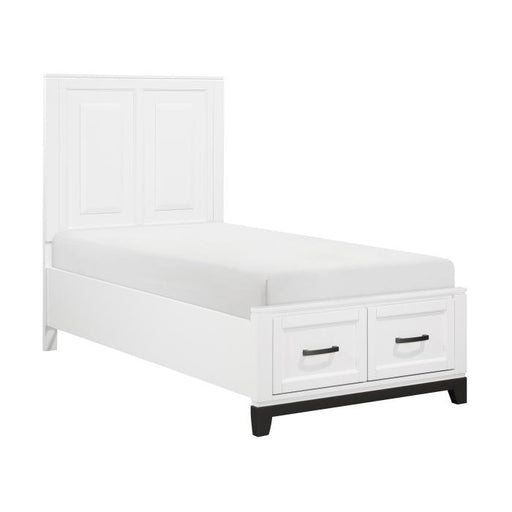 1450WHT-1-Youth (3) Twin Platform Bed with Footboard Storage - Big's Furniture (NV) - Multi Location