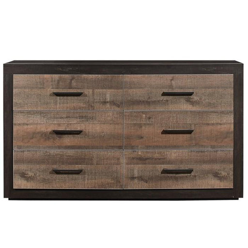 Miter Dresser in Rustin Mahogany & Dark Ebony 1762-5 - Big's Furniture (NV) - Multi Location