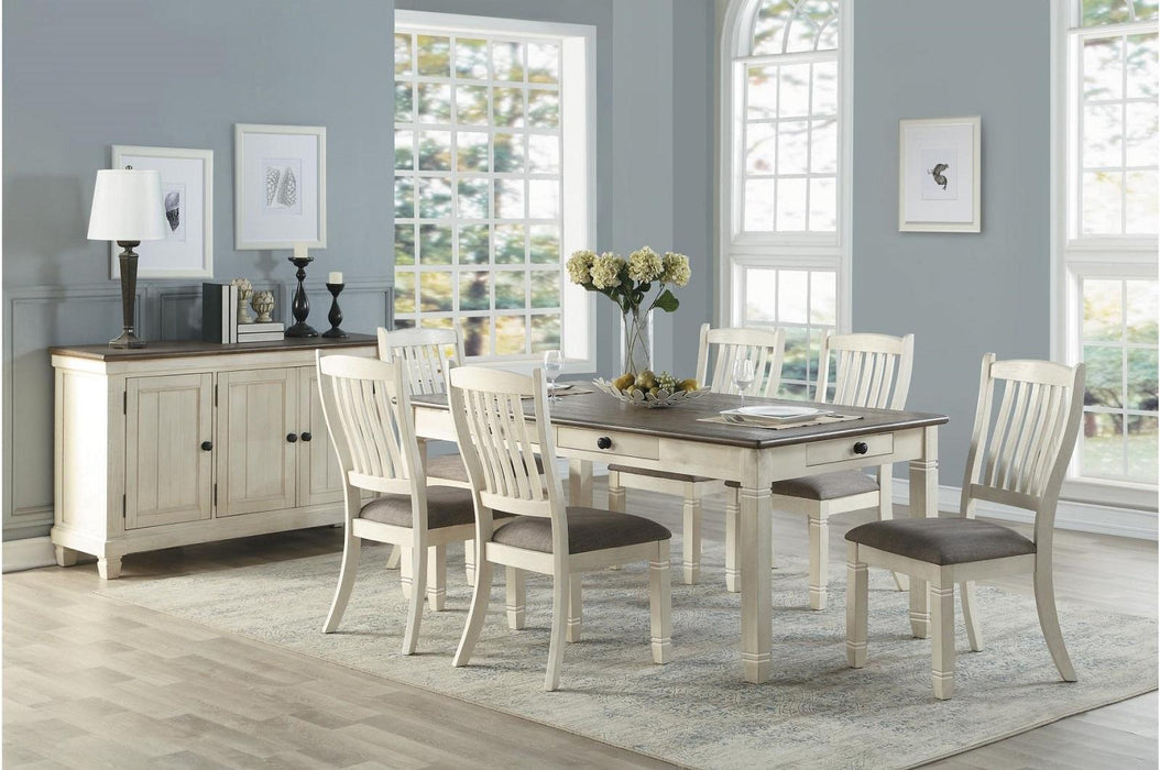 Granby Dining Table in White & Brown 5627NW-72 - Big's Furniture (NV) - Multi Location