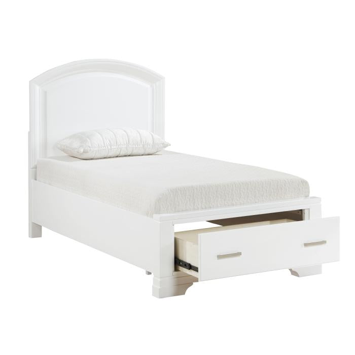 1520WHT-1-Youth (3) Twin Platform Bed with Footboard Storage - Big's Furniture (NV) - Multi Location