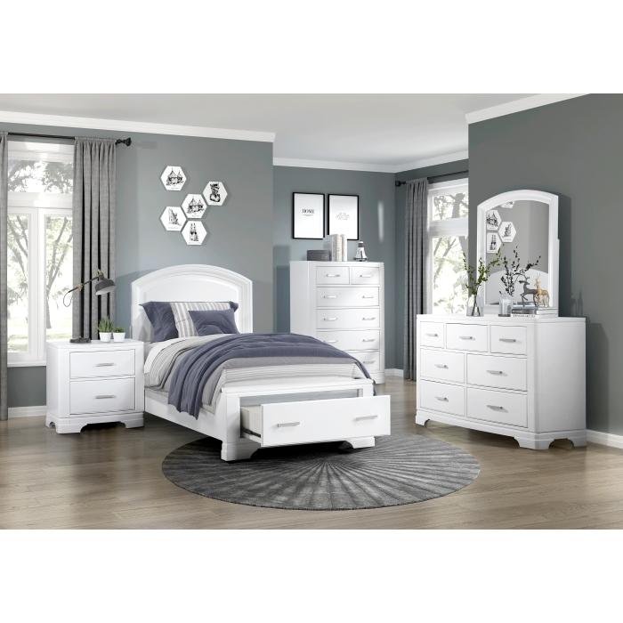 1520WHT-1-Youth (3) Twin Platform Bed with Footboard Storage - Big's Furniture (NV) - Multi Location