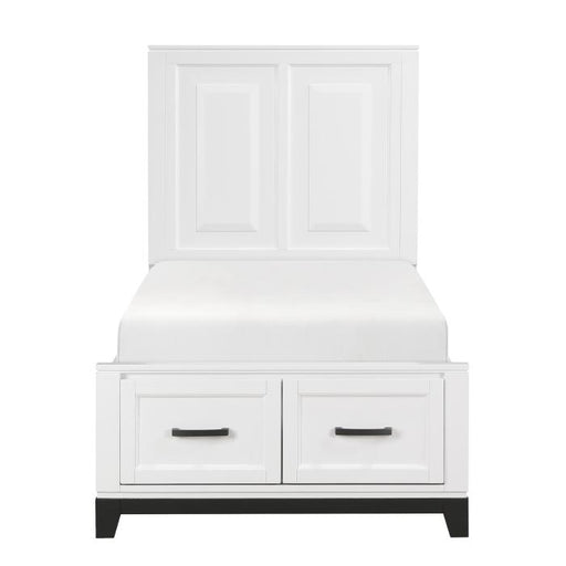 1450WHT-1-Youth (3) Twin Platform Bed with Footboard Storage - Big's Furniture (NV) - Multi Location
