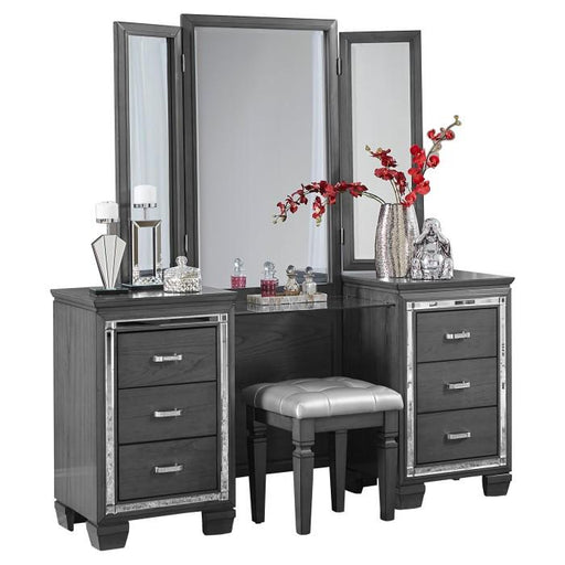Allura Vanity Dresser with Mirror in Gray 1916GY-15 - Big's Furniture (NV) - Multi Location