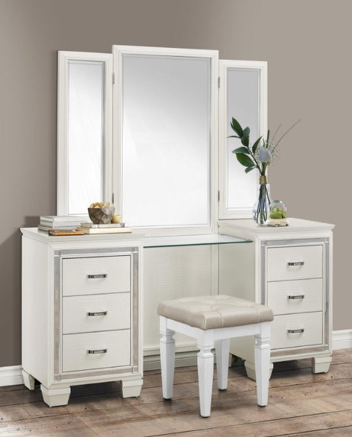 Allura Vanity Dresser with Mirror in White 1916W-15 - Big's Furniture (NV) - Multi Location