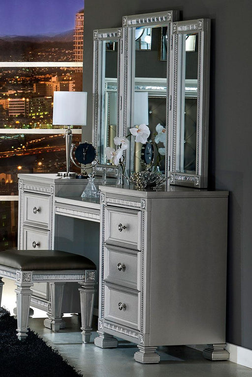 Bevelle Vanity Stool in Silver 1958-14 - Big's Furniture (NV) - Multi Location
