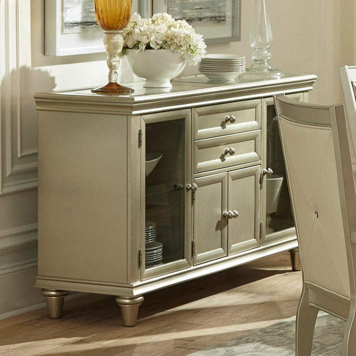 Celandine Server with Glass insert in Silver 1928-40NG - Big's Furniture (NV) - Multi Location