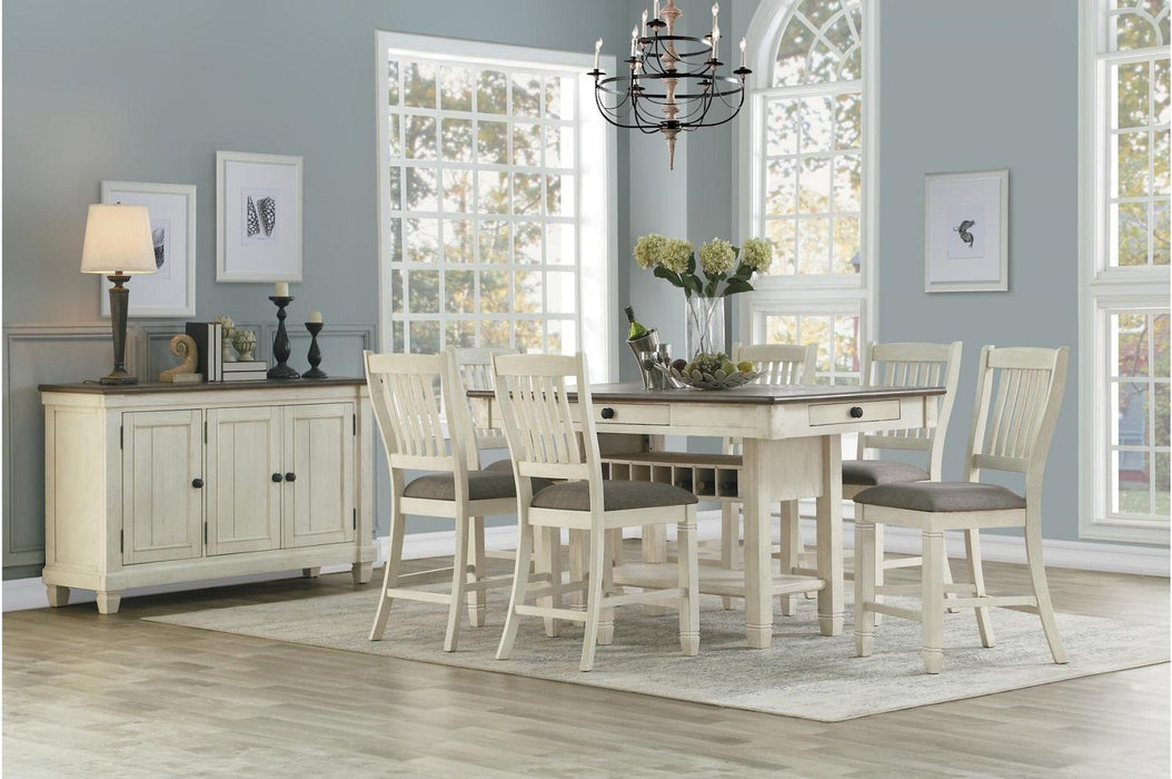 Granby Counter Height Dining Table in White & Brown 5627NW-36 - Big's Furniture (NV) - Multi Location