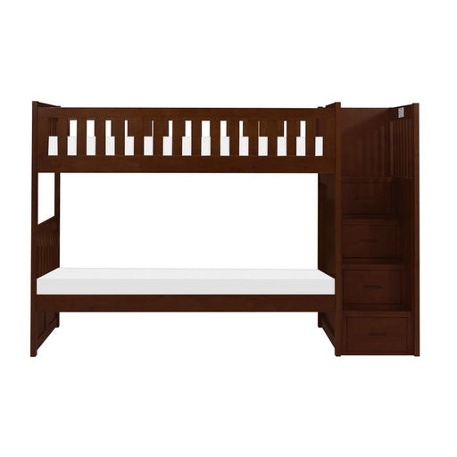 Rowe Bunk Bed w/ Reversible Step Storage in Dark Cherry B2013SBDC-1 - Big's Furniture (NV) - Multi Location